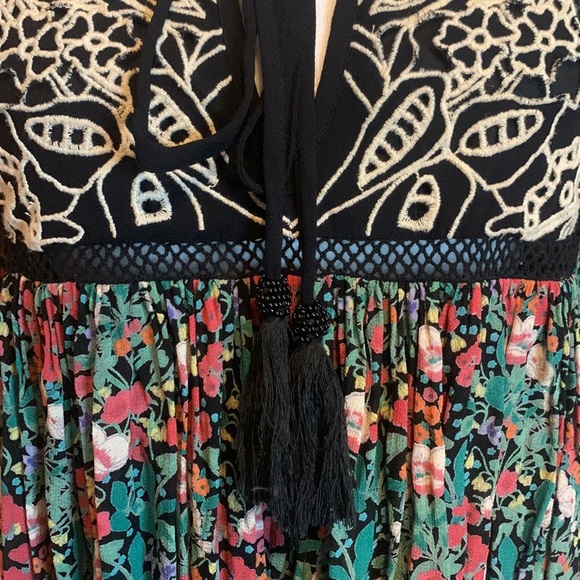 Anthropologie Floreat Ottava Floral Embroidered Peasant Dress Size Small - Picture 6 of 10